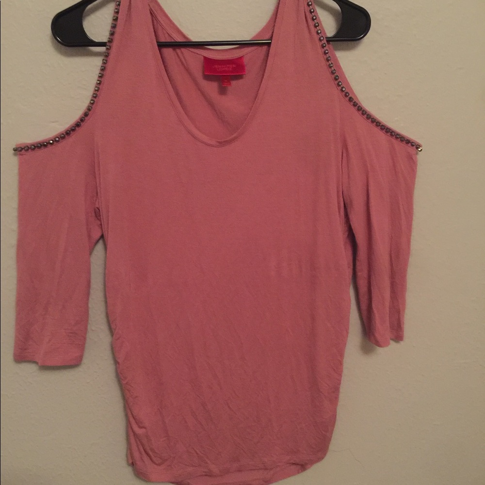 Jennifer Lopez 3/4 sleeve peep shoulder top XL